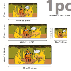 Tapis de bureau à thème Chien et Feu <span class=keywords><strong>It</strong></span>'s Okay, extra large XL/XXL, antidérapant, durable, accessoire de bureau amusant pour ordinateur - Product Image 3