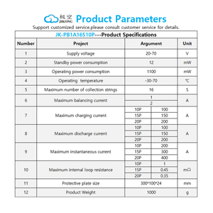 JIKONG ESS Smart BMS 8-16S 100A/150A/200A พร้อมกระแสบาลานซ์ 1A/2A สำหรับแบตเตอรี่ Lifepo4 16S 48V JK BMS <span class=keywords><strong>V19</strong></span> - Product Image 3