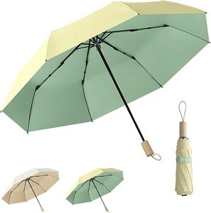 Parapluie pliant à 3 sections avec poignée en bois et protection UV, vente en gros de parapluies colorés avec colle UV provenant du fournisseur - Product Image 1