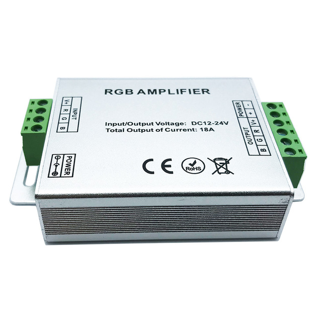 RGBW RGB LED Amplifier High Power 18A 24A 30A 12V 24V 360W High Speed LED Strips Signal Repeater Metal Led Power Amplifier