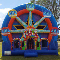 Maison à rebond gonflable monki, grande roue, location de fête, pour enfants et adultes