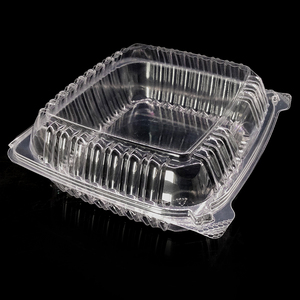Custom Size Accepted Fast Food Packaging Plastic Clear Clasmshell Packaging Container