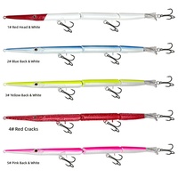 Leurre dur de pêche à trois segments, type Needlefish, crankbait lumineux coulant biomimétique, pour lancer longue distance, pour achigan et barracuda