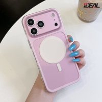 Casing HP iPhone 18 Pro Max Resin IMD Magnetik Warna Kontras Gaya Resmi Pabrik IDEAL, Anti Benturan, Pelindung Bagian Belakang