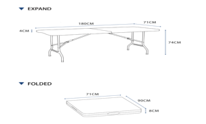Mesa Plegable Resistente, Plegable por la Mitad, Mesa Larga Multiusos, Mesa Plegable de Metal, Mesas Portátiles de Plástico para Fiestas - Product Image 4