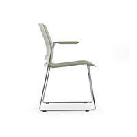 Chaise de bureau ergonomique en acier durable au design moderne avec accoudoirs, empilable, pour usage domestique, bureautique, réunions et formations