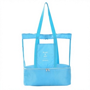 Nueva Bolsa de Playa Plegable de Malla, Bolsa de Almacenamiento para Viajes, Bolsa de Almacenamiento para Exteriores con Asa - Product Image 1