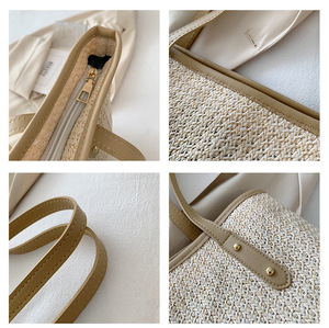 <span class=keywords><strong>Sac</strong></span> à main <span class=keywords><strong>de</strong></span> luxe pour femmes, Simple, <span class=keywords><strong>pas</strong></span> <span class=keywords><strong>cher</strong></span>, luxe, haute qualité, tissé, paille, vacances, plage, sacoche à bandoulière, nouvelle collection 2023 - Product Image 5