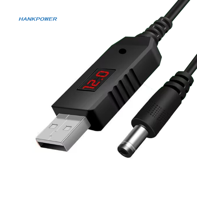 DC 5V to 9V 12V USB Step up Boost Converter Cable With Button Digital Display 5.5*2.5mm for Wireless Router Power Supply