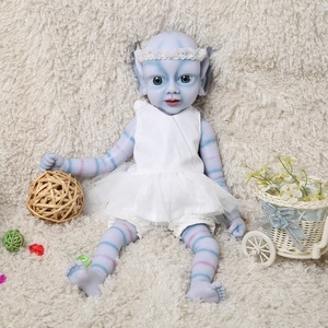 Muñeca Bebé Niña <span class=keywords><strong>de</strong></span> <span class=keywords><strong>Silicona</strong></span> Suave <span class=keywords><strong>de</strong></span> 18 Pulgadas Estilo <span class=keywords><strong>Avatar</strong></span> con Ojos Grandes <span class=keywords><strong>de</strong></span> Aspecto Real, Regalo Especial <span class=keywords><strong>de</strong></span> Navidad para Niños - Product Image 4