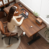 Bureau d'ordinateur en bois massif réglable en hauteur avec porte-gobelet et crochet pour écouteurs, compact, pour chambre à coucher, usage domestique, électrique, fabriqué en Chine