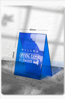 Panneau publicitaire sur pied en acrylique transparent couleur personnalisée pour café, magasin de détail, affichage publicitaire