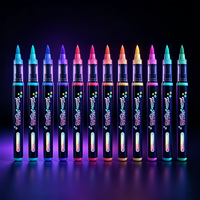 Marqueur de peinture noir de haute qualité qui brille dans le noir, effet réactif aux UV, stylos fluorescents pour la peinture corporelle, bricolage