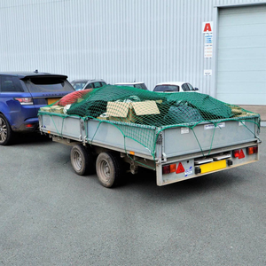 Filet de chargement pour camion en PP, noué/sans nœuds, noir et vert, <span class=keywords><strong>portable</strong></span> et pliable pour le transport sur remorque - Product Image 2