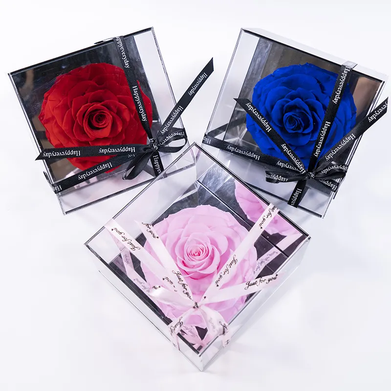 Shangji — boîte à bijoux en acrylique, fleur éternelle, Roses romantiques, pour la saint-valentin, nouveauté