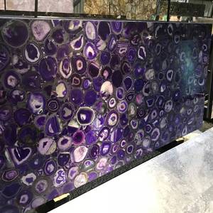 Losas Translúcidas de Ágata Púrpura Pulida de Lujo GOLDTOP, 20mm/18mm de Grosor, 2500x1300mm, para Paredes Iluminadas de Diseño Lujoso - Product Image 2