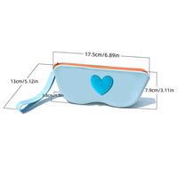 Étui de rangement en silicone en forme de cœur avec fermeture éclair, pochette de rangement cosmétique souple, étui de voyage pour lunettes de soleil