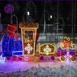 การติดตั้งไฟ LED รถไฟคริสต์มาสขนาดใหญ่สำหรับการตกแต่งภาพวิสัยทัศน์ในงานเทศกาลกลางแจ้งของเมือง - Product Image 2
