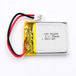 Prix usine personnalisé Li polymère Batteries DTP552035 350 mAh 552035 350 mAh 3.7V 1.295wh pour jouets montre intelligente batterie Lipo