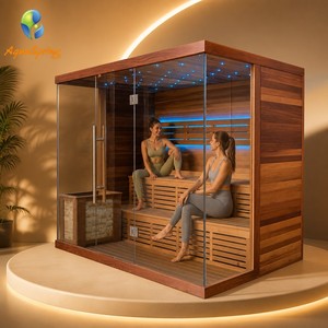 ห้องพักแบบดั้งเดิมในร่มสำหรับ 4-5 คน พร้อมกระจกใสสำหรับพักผ่อนที่บ้านและสปา พร้อมไฟ LED ลายดาวและระบบควบคุมดิจิตอล รุ่น Cust-107 - Product Image 1