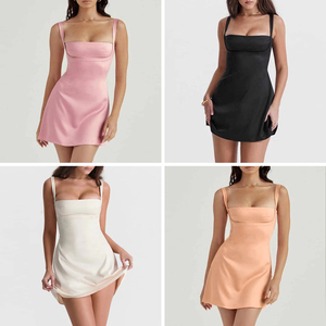 Kaachii 2025 Robe courte sexy en satin sans manches de haute qualité pour femmes - Product Image 3