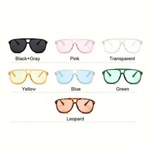 Gafas de Sol Retro de Moda 2022 para Hombre y Mujer, Gafas de Sol de Piloto con Marco Grande Verde y Colores Pastel - Product Image 6