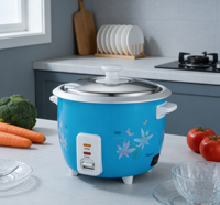 Autocuiseur Électrique Automatique Professionnel en Acier Inoxydable avec Cuve Antiadhésive en Forme de Tambour, Tasse à Mesurer et Contrôle Numérique du Minuteur