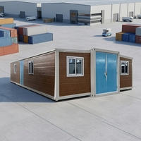 Maison conteneur extensible et pliable de 20 pieds ou 40 pieds, préfabriquée, 2 chambres, logement modulaire pour dortoir de travailleurs