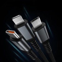 Câble de charge multifonction 3 en 1 de 4 pieds USB C Micro USB IOS Type C Charge de transfert de données Nylon tressé-Prix promotionnel Imprimantes
