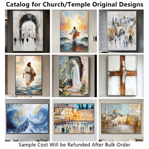Dipinto Religioso di <span class=keywords><strong>Gesù</strong></span> Fatto a Mano, <span class=keywords><strong>Arte</strong></span> Cristiana Moderna in Acrilico Testurizzato, Regalo per Decorazione Casa e Chiesa - Product Image 5