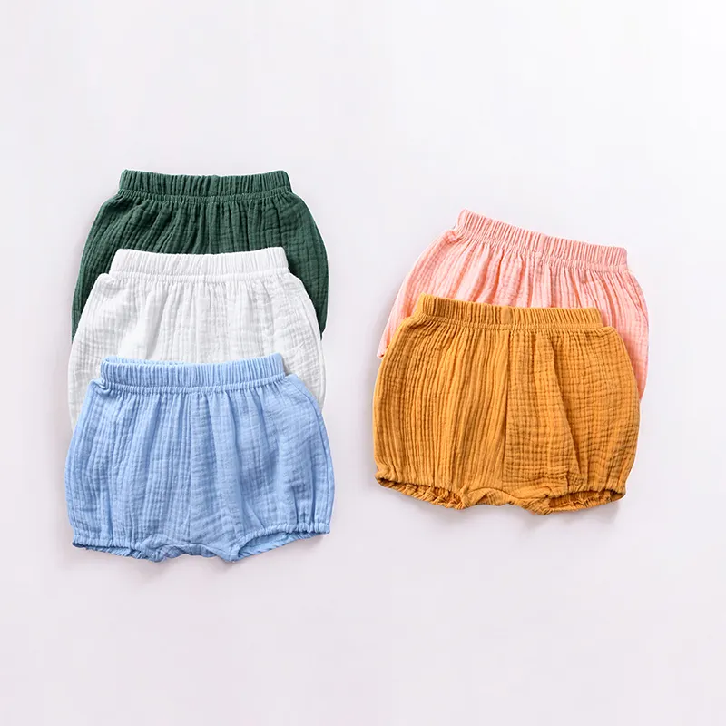 Wholesale Toddler Girl Clothes Cotton Solid Loose Casual Shorts Mid Waist Trousers Children Kids Girls Pants