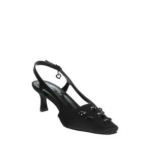 Sandali con tacco da donna Braccialini neri a punta con borchie e cinturino alla caviglia, tacco medio - Product Image 5