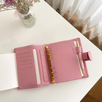Libreta de Moda de Alta Gama, Cuaderno de Cuero con Patrón Litchi para el Reto del Dinero, Agenda A6 A7 A5, Cartera Exótica Suave para Presupuesto