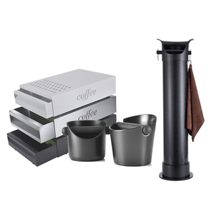 <span class=keywords><strong>Knock</strong></span> <span class=keywords><strong>Box</strong></span> pour expresso Grounds Commercial Floor Standing Barista Style Absorbant Knockbox avec base antidérapante amovible - Product Image 1