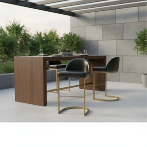 Elegant Adjustable Bar <b>Stool</b> Curved Back Design Durable Metal Construction for Dining and Outdoor Spaces - Product Image 3