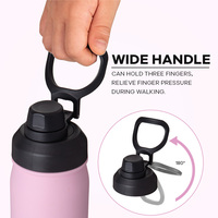 Bouteille d'eau sport pour adultes sans BPA, 32 oz, isolée sous vide, anti-fuite, en acier inoxydable, avec bec verseur et couvercle à poignée, rétention thermique 12-24h