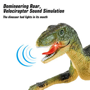 2.4G Mô Phỏng RC Dino Đi Bộ Velociraptor Robot Đồ Chơi Với Âm Nhạc Ánh Sáng Phun Điều Khiển Từ Xa Khủng Long Đồ Chơi - Product Image 4