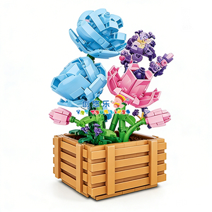 EPT Rose, vente chaude, ensemble de briques <span class=keywords><strong>à</strong></span> assembler soi-même, jouets sur le thème des plantes, série de fleurs colorées, blocs de construction éducatifs pour les enfants - Product Image 4