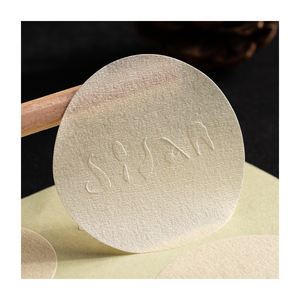 Tùy chỉnh in kết cấu Sticker dập nổi nhãn <span class=keywords><strong>Matte</strong></span> vòng tròn vết sưng màu be tinh khiết trắng niêm phong logo thương hiệu dán - Product Image 5