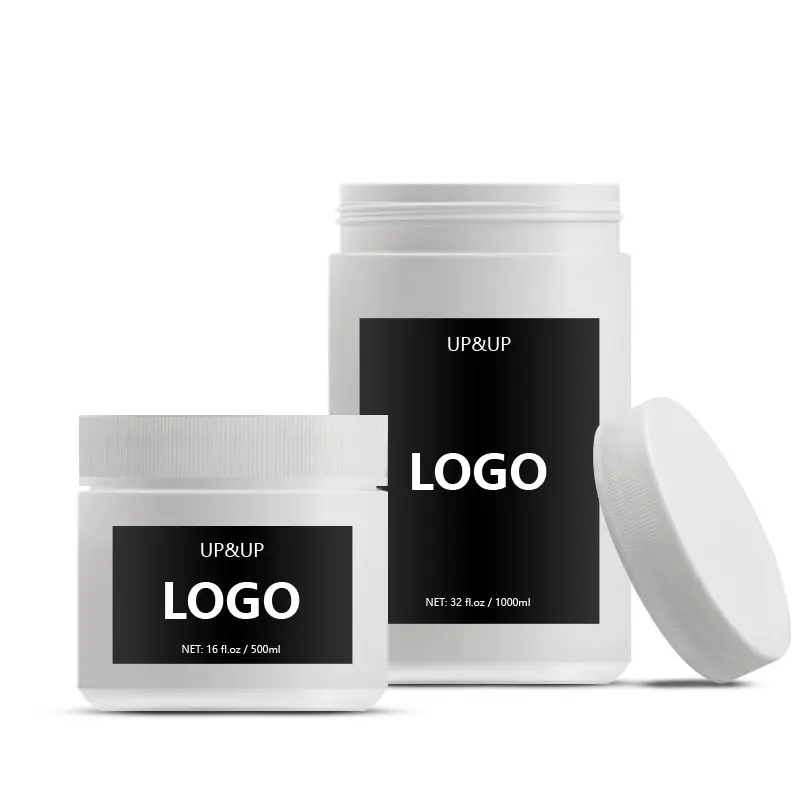 16Oz 32Oz HDPE Nhựa Trắng Rộng Miệng Tròn Jar Cho Bột Protein Sữa Bao Bì Thực Phẩm Khô