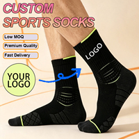 Chaussettes de sport en nylon/coton absorbant la transpiration, imprimées numériquement avec logo personnalisé, pour marathon, course à pied, cyclisme - mi-mollet, toutes saisons