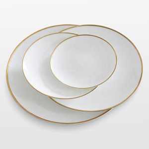 <span class=keywords><strong>Vaisselle</strong></span> de restaurant en céramique blanche, 24 pièces de meilleure qualité, <span class=keywords><strong>design</strong></span> personnalisé, bon marché, bord en or, chine - Product Image 6
