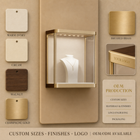 Présentoir à bijoux rétro français en bois rose, ensemble de comptoir de réception avec LED, design personnalisé haut de gamme, durable, de haute qualité, de luxe