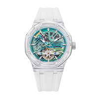 Reloj Mecánico Unisex SKMEI Bozlun BZ188, Movimiento Automático, Correa de Silicona, Caja Transparente de Acrílico, Resistente al Agua 3BAR, Deportivo