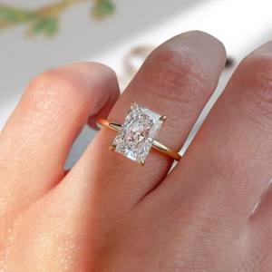 Anillo de Oro con Diamante Corte Radiante, Oro de 10k/14k, 1-1.1ct, Forma Radiante, DE VS1, Certificado IGI, Anillo de Diamante Cultivado en Laboratorio para Mujer - Product Image 5