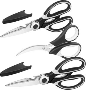 Heavy Duty Stainless Steel <b>Kitchen</b> <b>Shears</b> Multipurpose Utility Scissors for Chicken Vegetables Fish Plastic Handle-Cutting Tool - Product Image 1