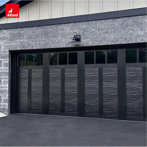 Puerta de Garaje Seccional Moderna con Controles Automáticos, Paneles de Textura de Madera con Acabado Negro de Allandgroup Images Entry House - Product Image 2