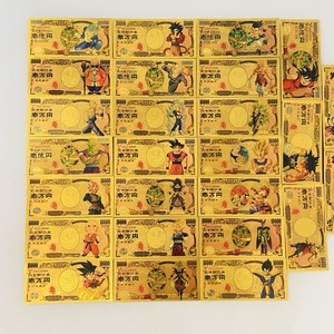 Dizaines de designs, Anime japonais, Série <span class=keywords><strong>Dragon</strong></span> <span class=keywords><strong>Ball</strong></span>, Billets de banque en feuille d'or, Monnaie commémorative Goku, Feuille dorée double face - Product Image 3