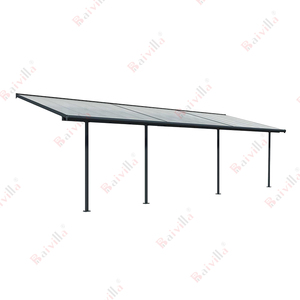 Que se adjunta <span class=keywords><strong>a</strong></span> la pared hermoso diseño policarbonato tonos de perfil de aluminio Canopy-Paso de toldo de techo para los coches - Product Image 1