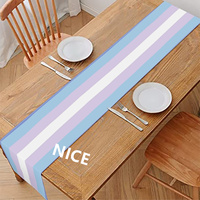 Chemin de table personnalisé motif Bigender (inclinaison masculine) série arc-en-ciel gay, accent de table en polyester pour événements spéciaux